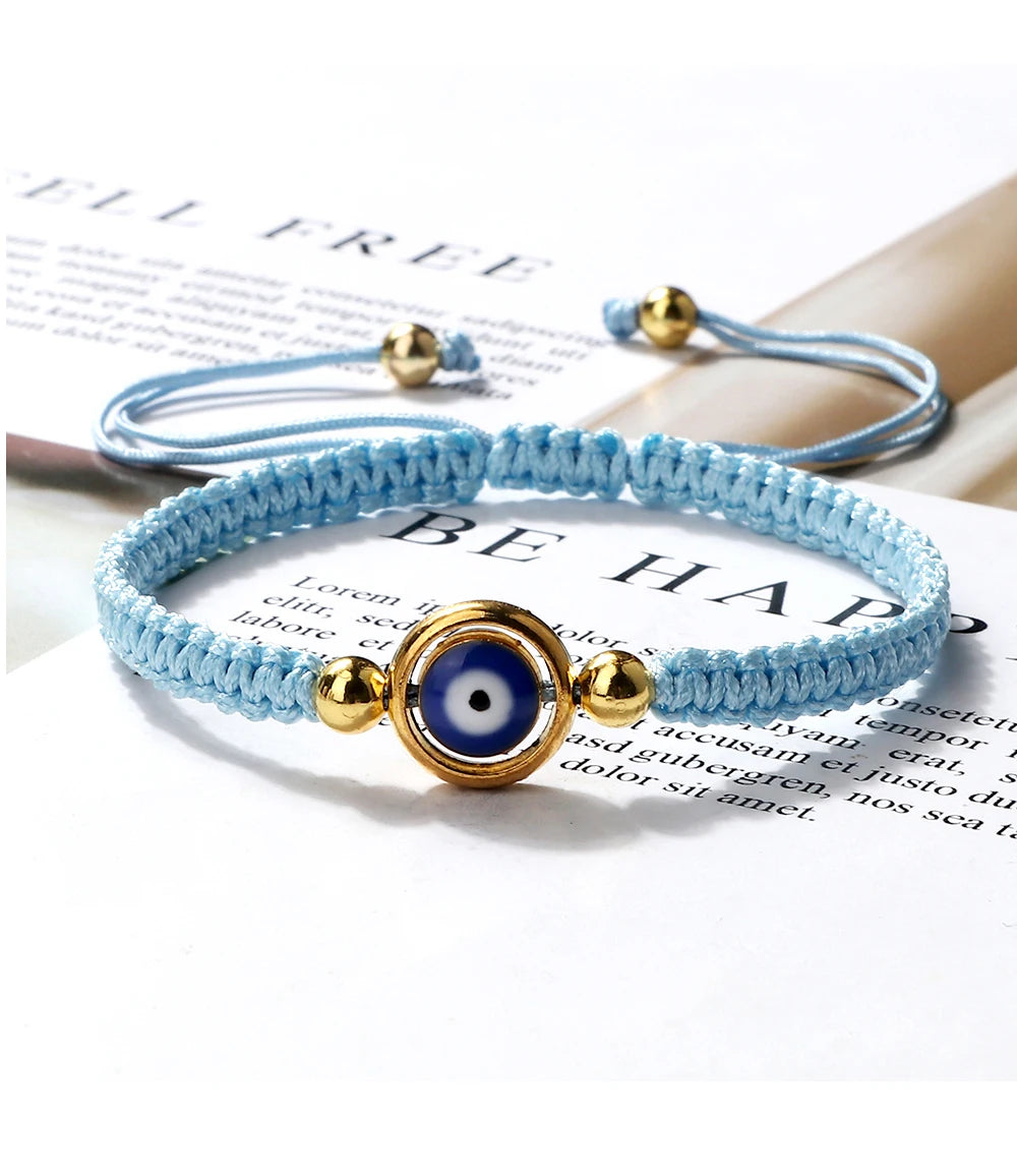 Charm Turkish Style Blue Evil Eye Bracelets & Bangle For Women Men Handmade Woven Lucky Red Rope Bracelet Friendship Jewelry