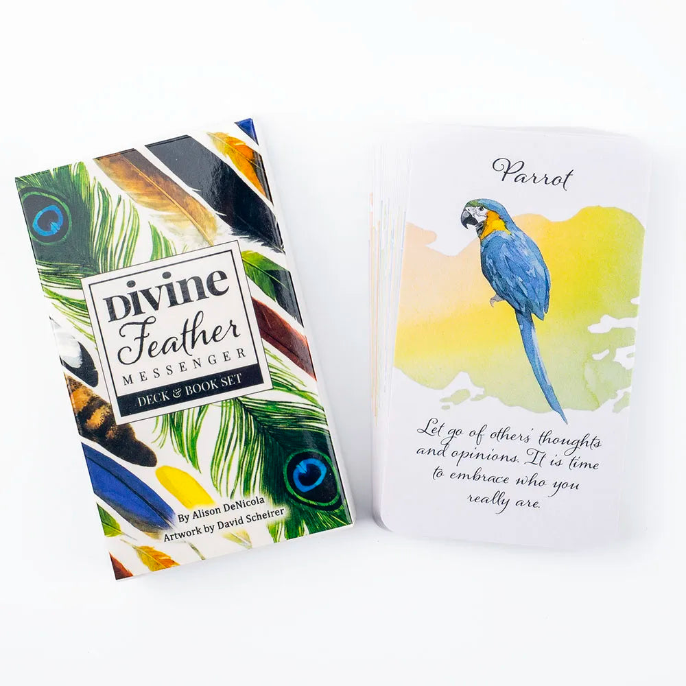 Divine Feather Messenger Tarot Oracle Cards 44 Birds Symbolism & Energies 10.3x6CM Divination Fate Reading and Board Game