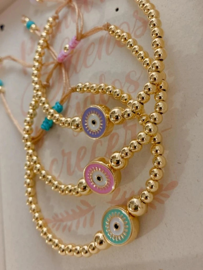 KKBEAD Fashion Evil Eye Bracelet Jewelry for Women 18 K Gold Plated Waterproof Pulseras