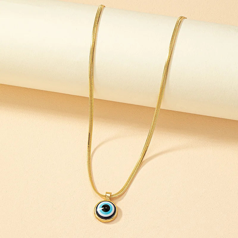 Zircon Evil Eye Necklace for Women Gold Color Choker Chain Turkish Blue Eyes Pendant Necklace Lucky Jewelry Gift collier femme