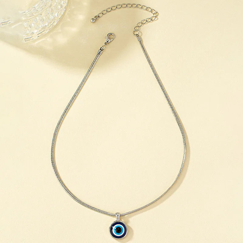 Zircon Evil Eye Necklace for Women Gold Color Choker Chain Turkish Blue Eyes Pendant Necklace Lucky Jewelry Gift collier femme
