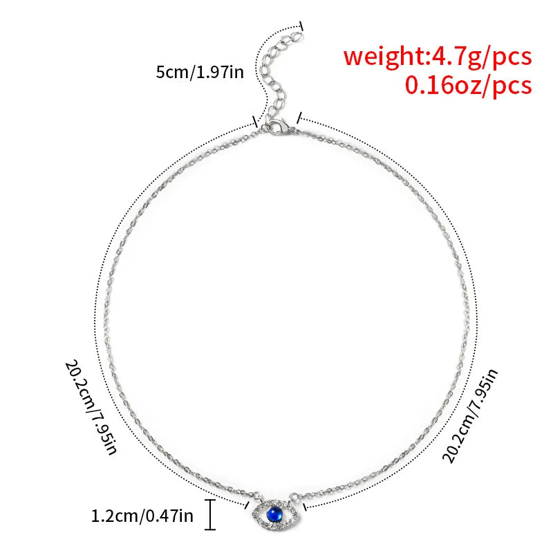 Zircon Evil Eye Necklace for Women Gold Color Choker Chain Turkish Blue Eyes Pendant Necklace Lucky Jewelry Gift collier femme