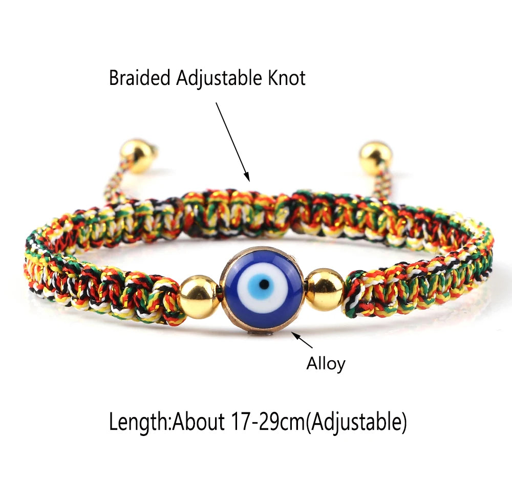Charm Turkish Style Blue Evil Eye Bracelets & Bangle For Women Men Handmade Woven Lucky Red Rope Bracelet Friendship Jewelry