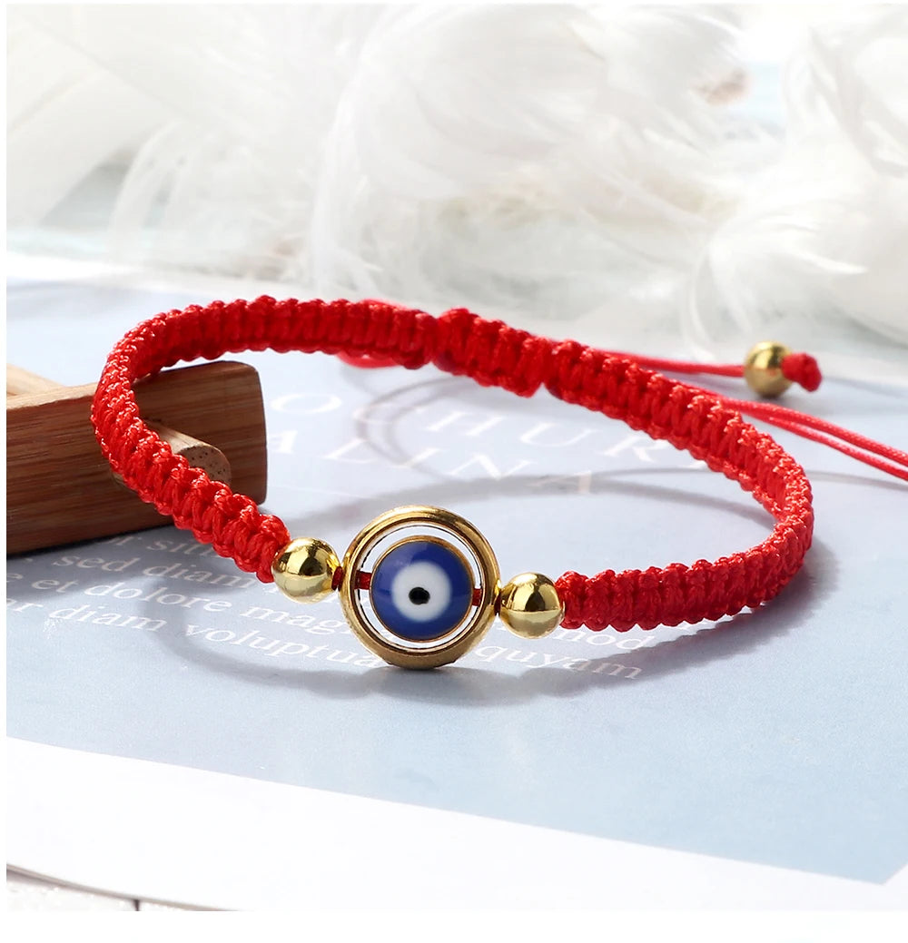 Charm Turkish Style Blue Evil Eye Bracelets & Bangle For Women Men Handmade Woven Lucky Red Rope Bracelet Friendship Jewelry
