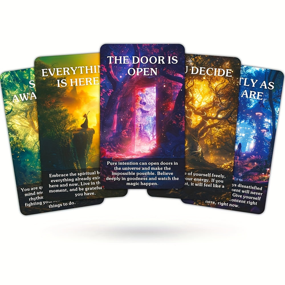 Enchanted Forest Oracle Cards - 56-Card Deck for Beginners, Premium Quality Tarot Cards with Vibrant Artwork & Durable Construction