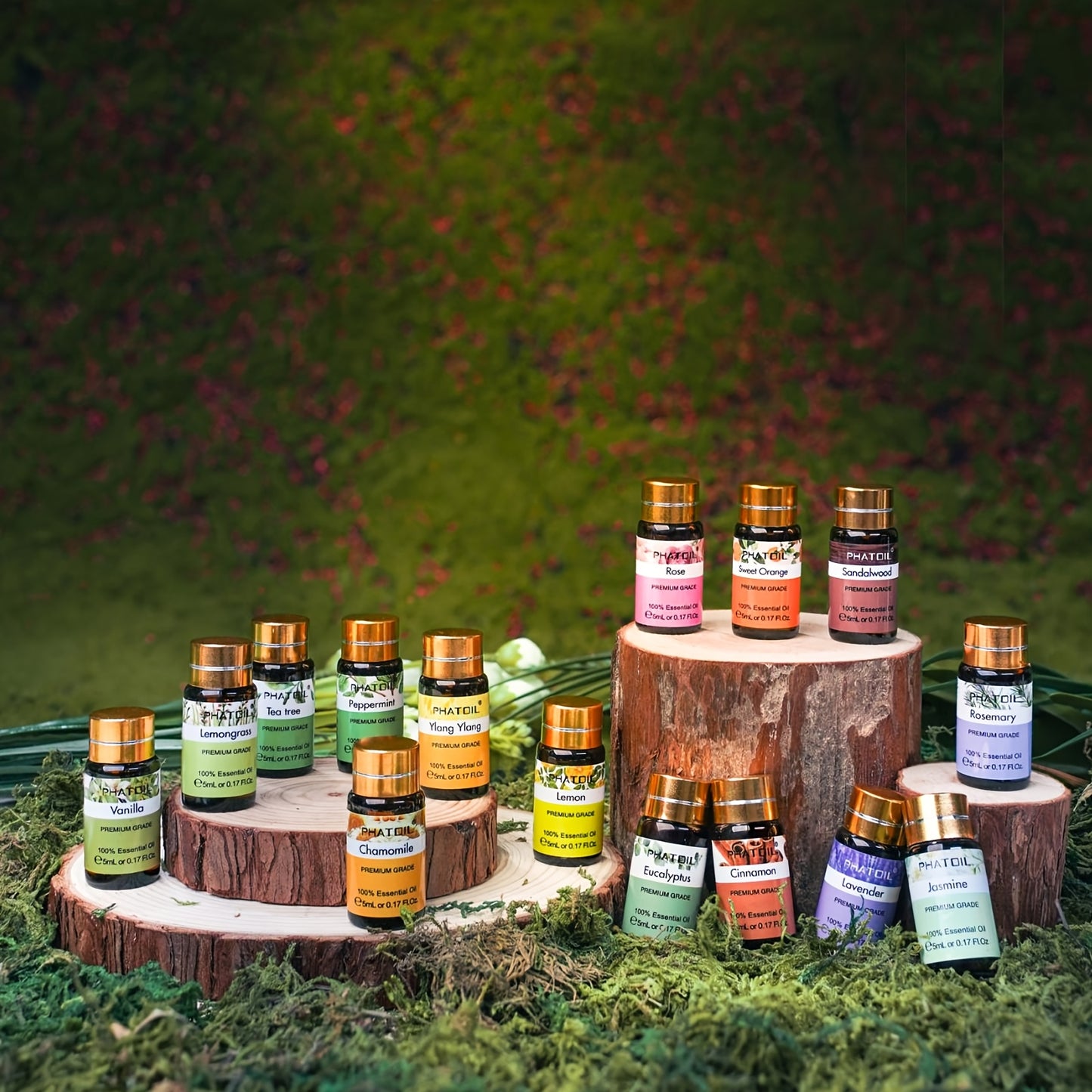 PHATOIL Essential Oils Gift Set 15pcs 5ml/0.17fl.oz -Essential Oil Kit for Diffuser, Humidifier, Candle Making -Best Easter Gifts, Mother's Day Gifts, Thanksgiving Gifts, Christmas Gifts, Valentine's Day Gifts -for Lover, Fam